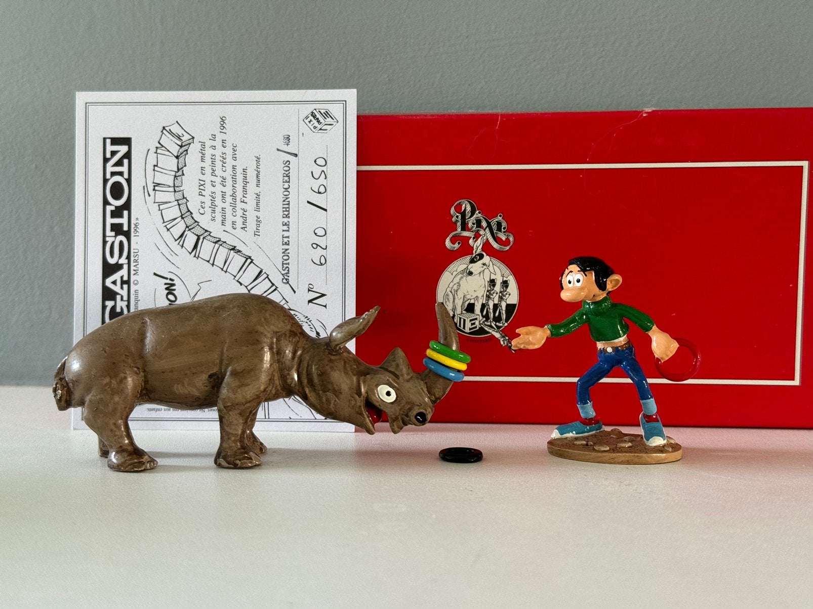 Gaston en de neushoorn Pixi - Franquin, Verzamelen, Ophalen of Verzenden, Asterix en Obelix, Zo goed als nieuw, Beeldje of Figuurtje