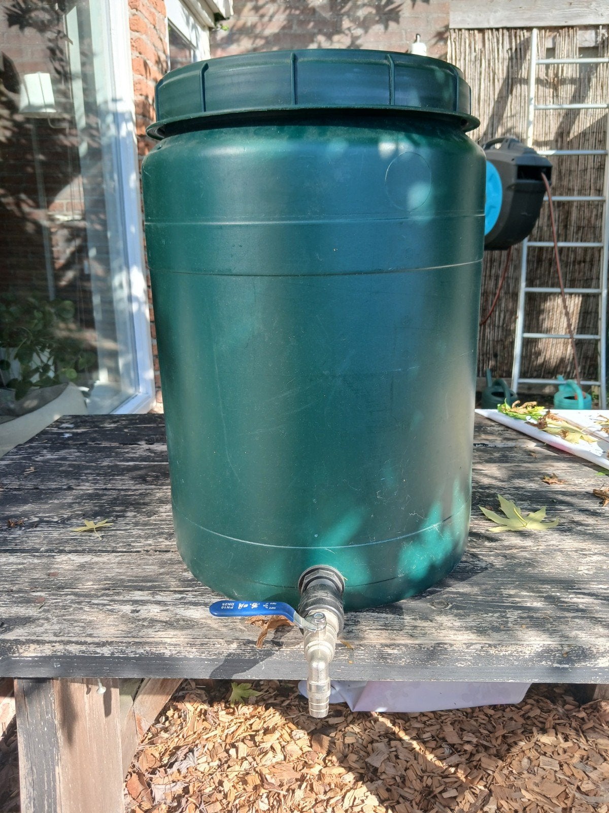Regenton met kraantje - Groen, 150 liter, Ophalen, Kunststof, Gebruikt, Met kraantje