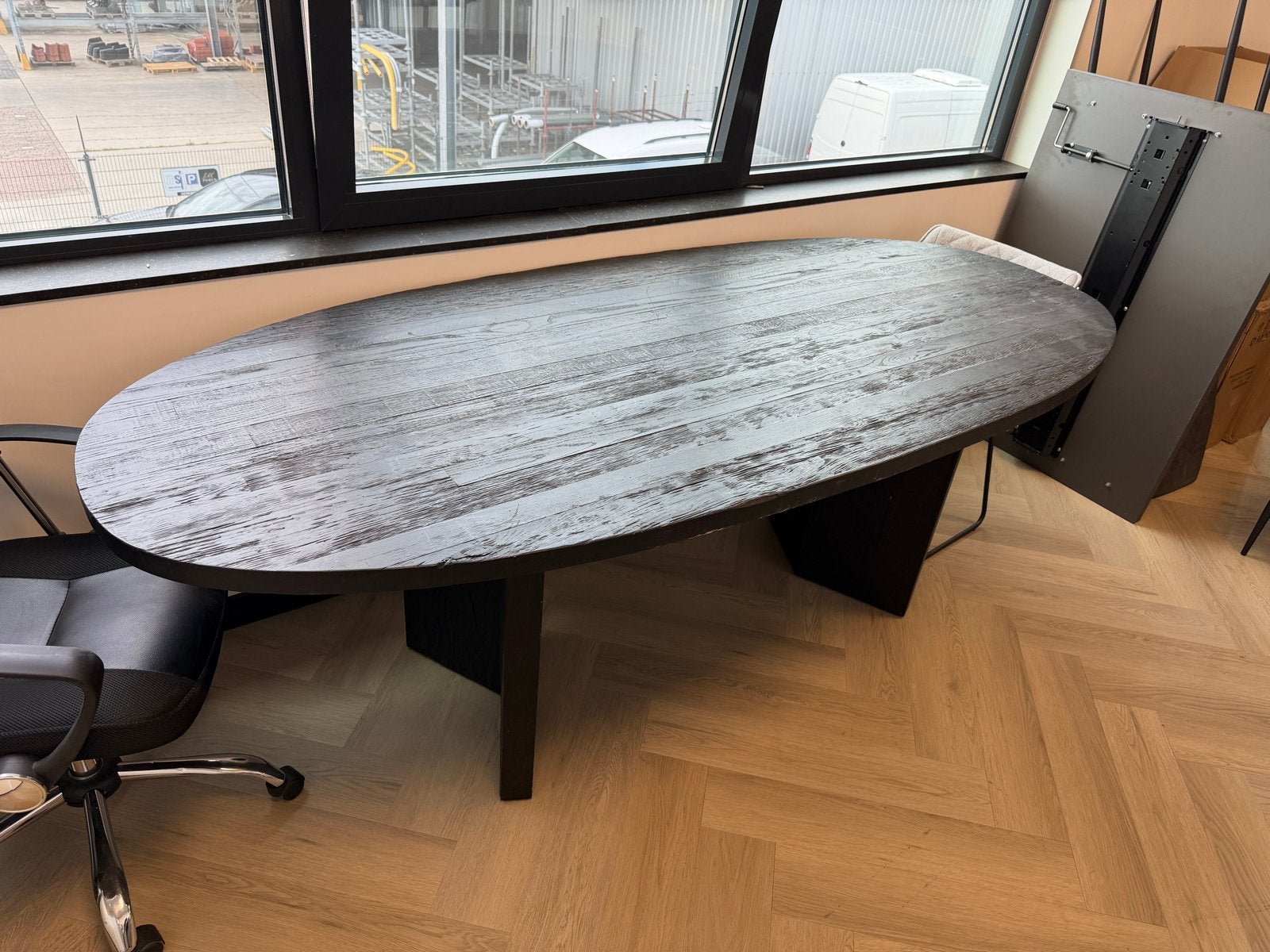 Ovale eettafel Riviera Maison Goldlabel, Huis en Inrichting, Ophalen, Gebruikt, 100 tot 150 cm, 150 tot 200 cm
