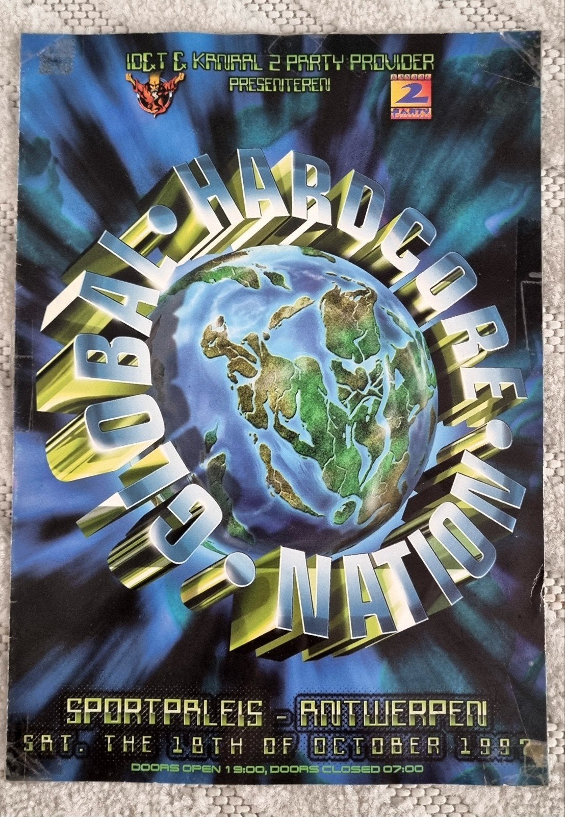 Global Hardcore Nation flyer/booklet 1997, A4 of kleiner, Ophalen of Verzenden, Muziek, Rechthoekig Staand