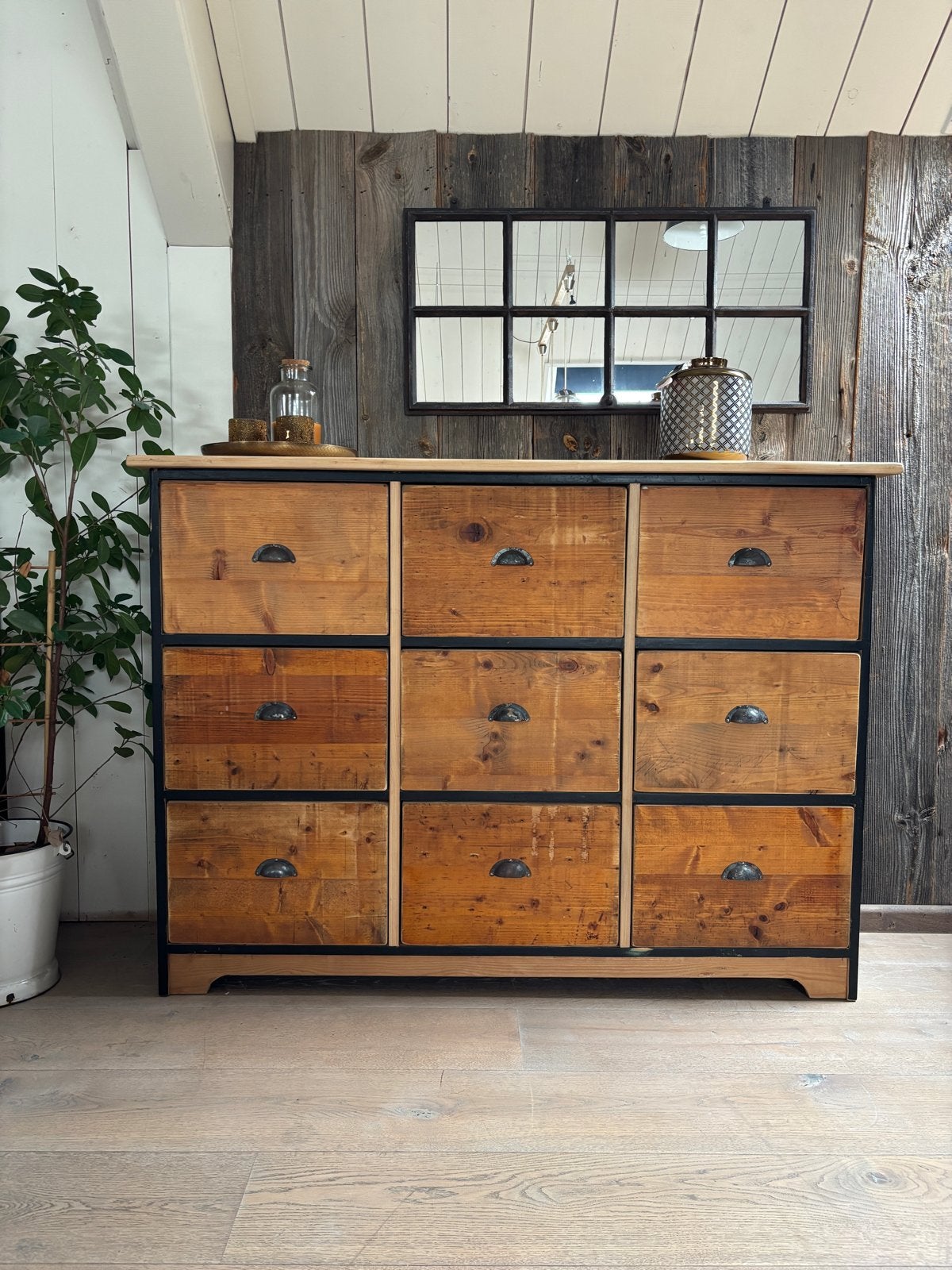 Houten ladekast, Opbergkast, Grenen dressoir, Ladekast, Ophalen of Verzenden