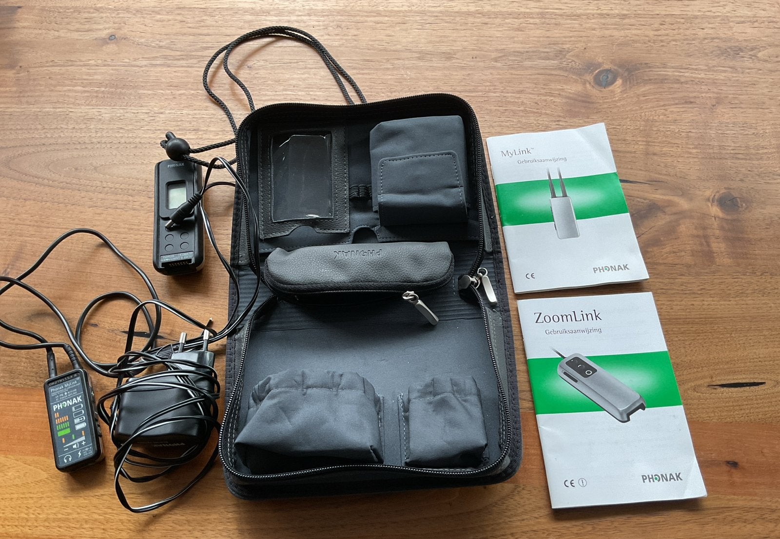 Phonak MyLink & ZoomLink set met accessoires, Ophalen of Verzenden, Gebruikt