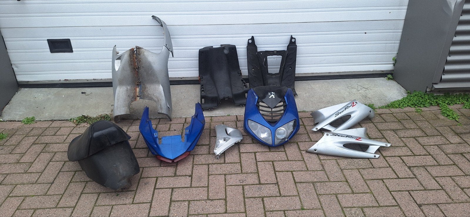 Peugeot Speedfight 2 Kappen Set Grijs Blauw Origineel, Fietsen en Brommers, Ophalen of Verzenden, Gebruikt, Kap, Peugeot