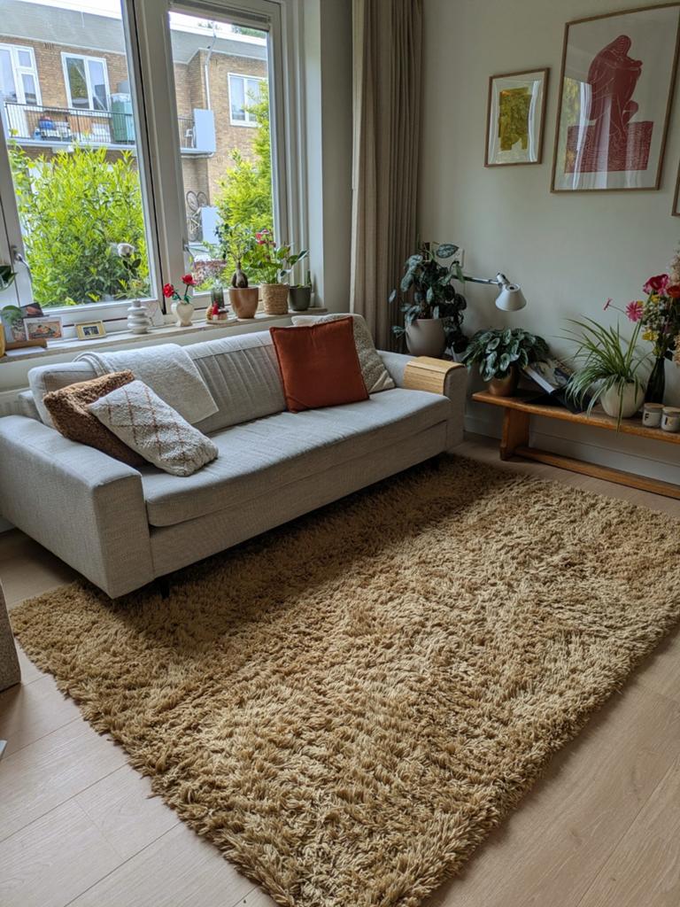 Loods 5/Nordic Weavers vloerkleed - hoogpolig geel 230 x 160, Ophalen, Beige, 150 tot 200 cm, 200 cm of meer