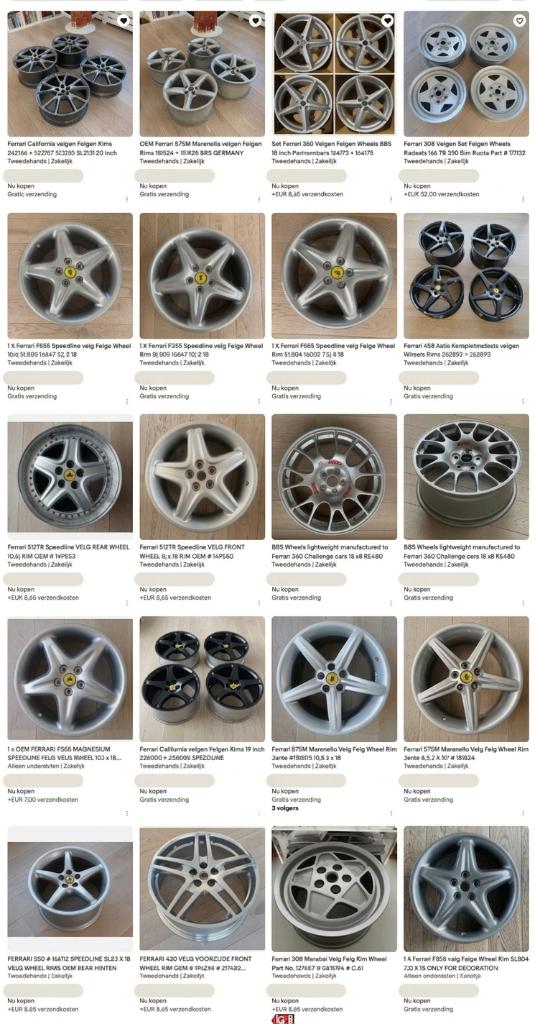 Ferrari F149,575M, F360, F430, 308, F355,458,612,550 Velgen, Auto-onderdelen, Banden en Velgen, Banden en Velgen, Zomerbanden