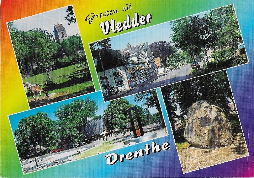 Q9 Ongelopen ansichtkaart vledder, Verzamelen, Ansichtkaarten | Nederland, Ophalen of Verzenden, 1980 tot heden, Ongelopen