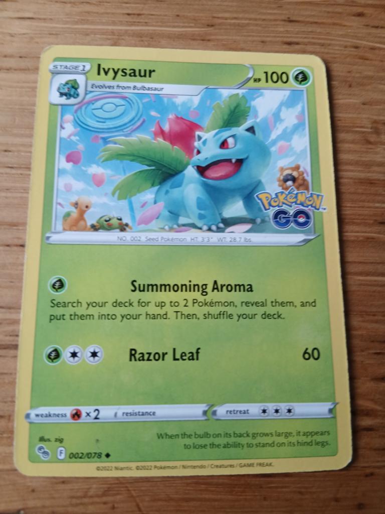 Pokémon TCG Ivysaur 002/078 Pokémon GO Kaart, Ophalen of Verzenden, Zo goed als nieuw, Losse kaart