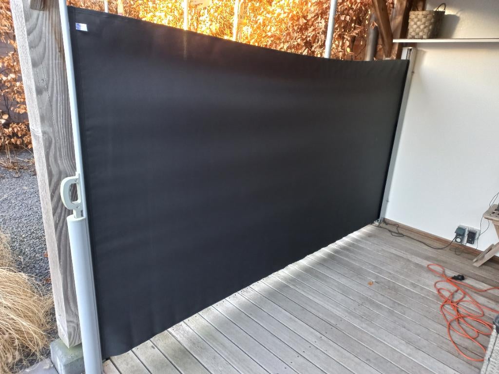 Oprolbaar windscherm, Tuin en Terras, Tuinschermen, Ophalen, Aluminium, Zo goed als nieuw, 200 cm of meer