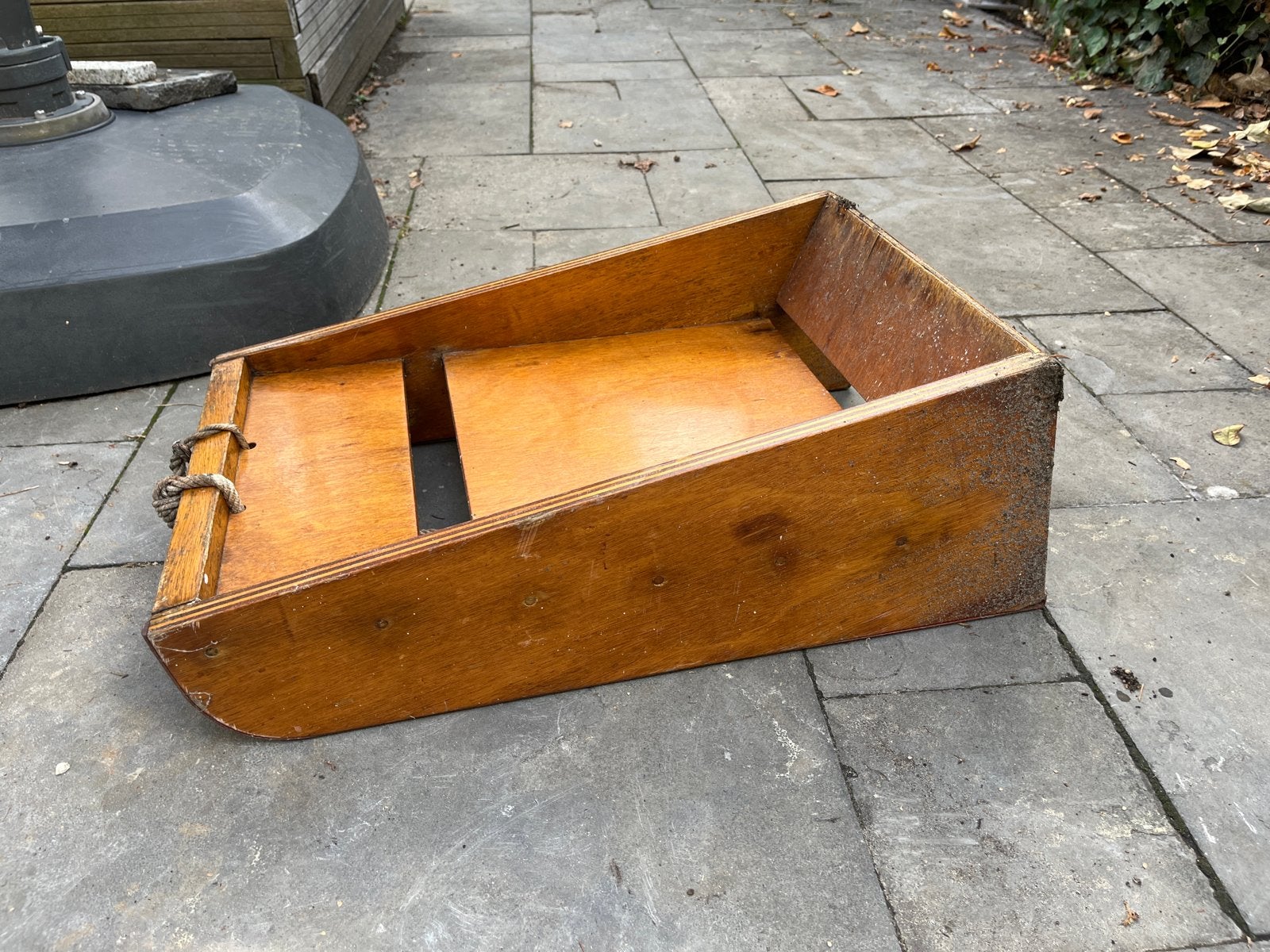 Houten slee/slede voor kinderen, Ophalen