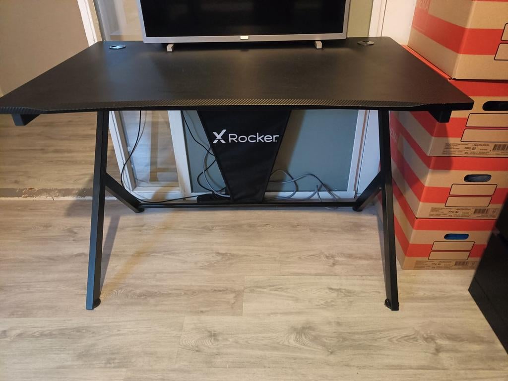 Gamingbureau X Rocker - Zwart, in goede staat., Ophalen, Zwart, Metaal, Zo goed als nieuw