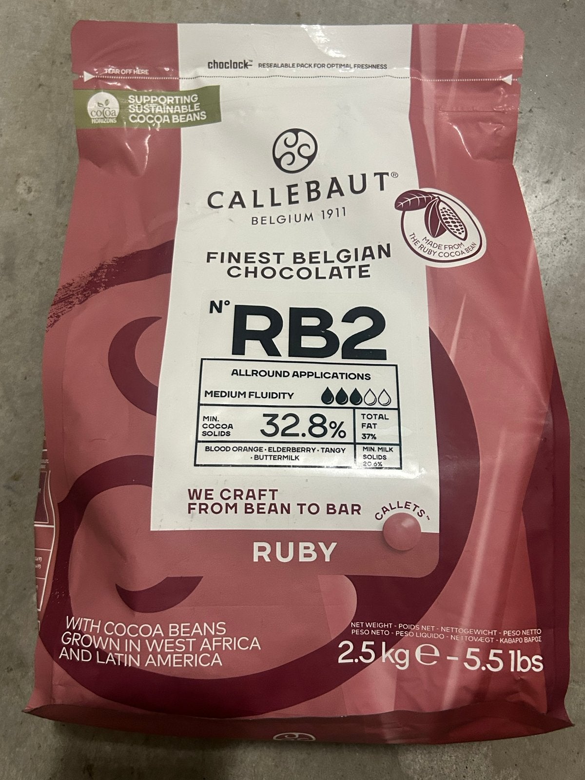 Callebaut Ruby Chocolade Callets RB2 - 2.5 kg, Ophalen of Verzenden, Overige typen