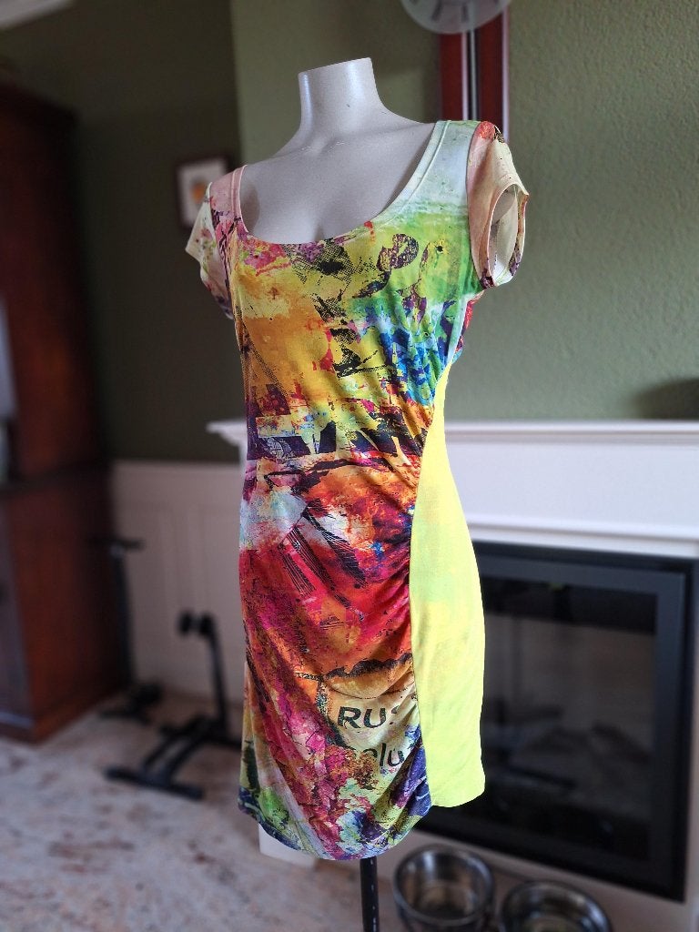 Eroke kleurrijke jurk IT 44 NL 40, Kleding | Dames, Maat 38/40 (M), Knielengte, Gedragen, Eroke