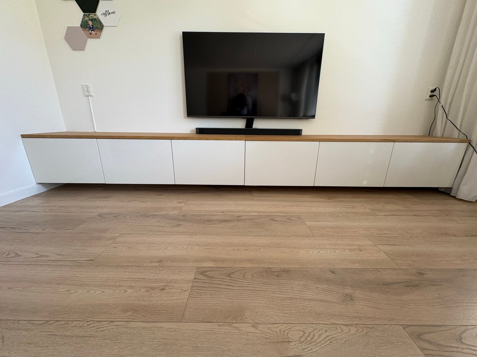 IKEA Besta TV-meubel 360cm met hoogglans witte deurtjes, Ophalen, Gebruikt, 200 cm of meer, Minder dan 100 cm
