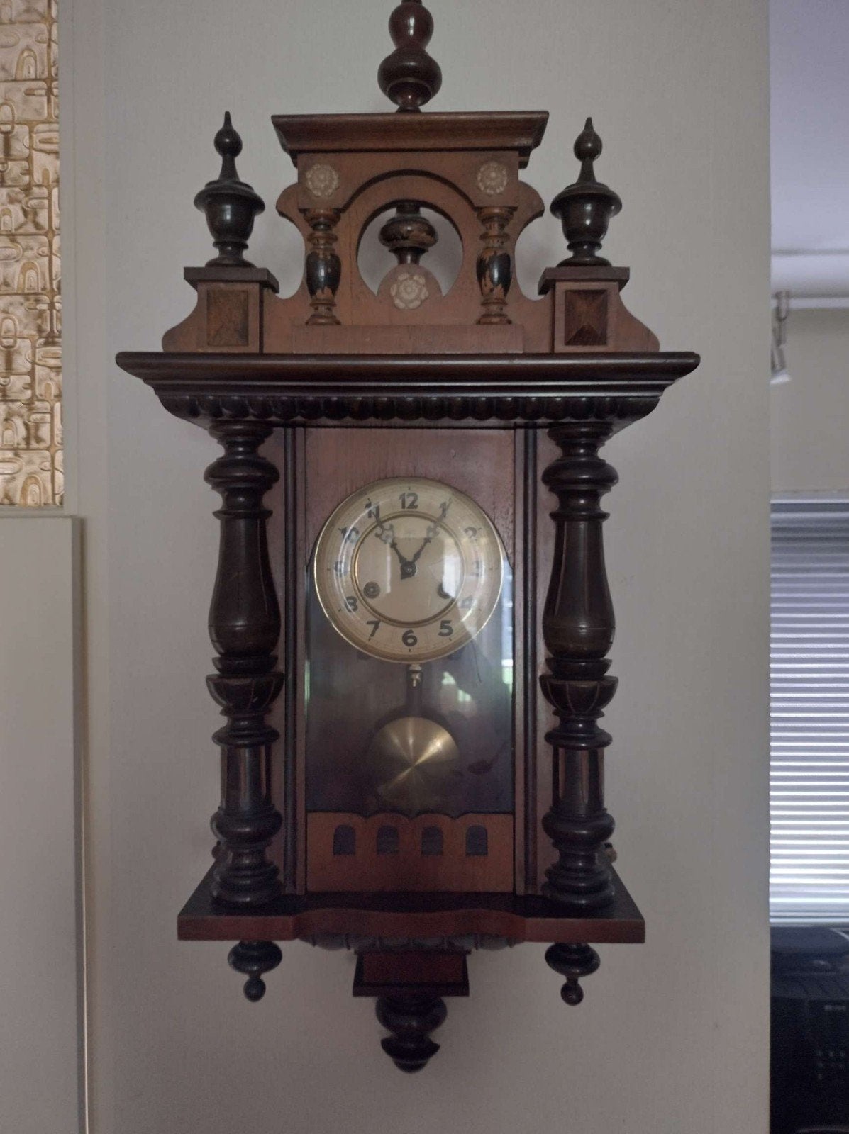 Antieke Junghans Wandklok / Regulator  1890-1920 loopt goed, Ophalen of Verzenden