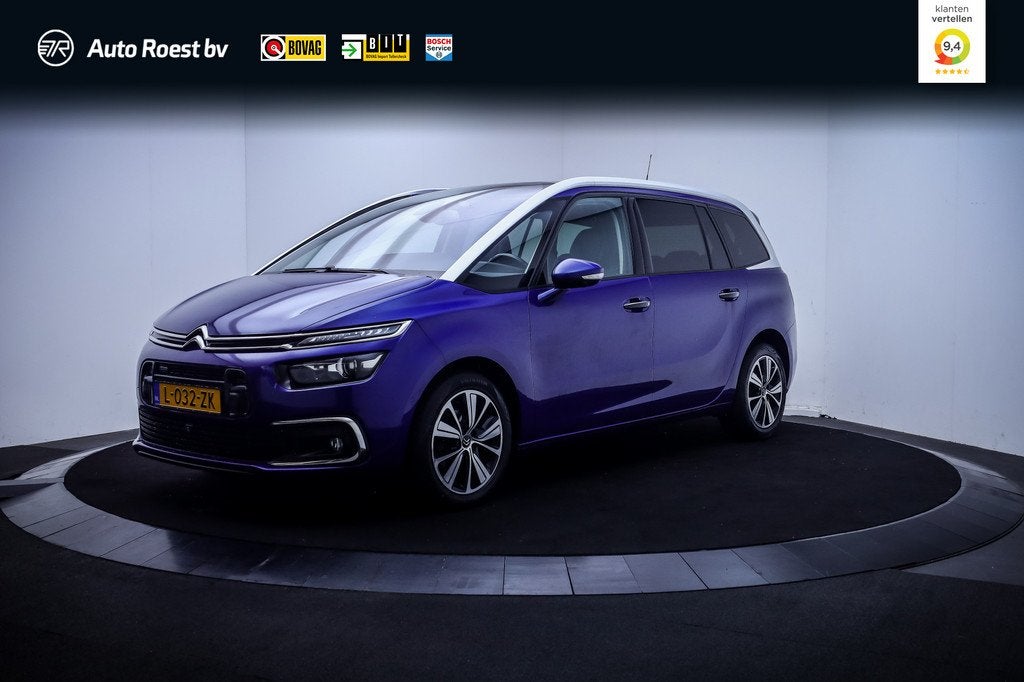 Citroën Grand C4 Picasso 1.2T Aut. 7Pers Shine FULL LED | 3, Auto's, Citroën, 1350 kg, Gebruikt, 1199 cc, Blauw