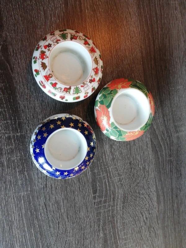 Arzberg porselein kaarsenhouder kerstmotief vintage 3 stuks, Ophalen of Verzenden
