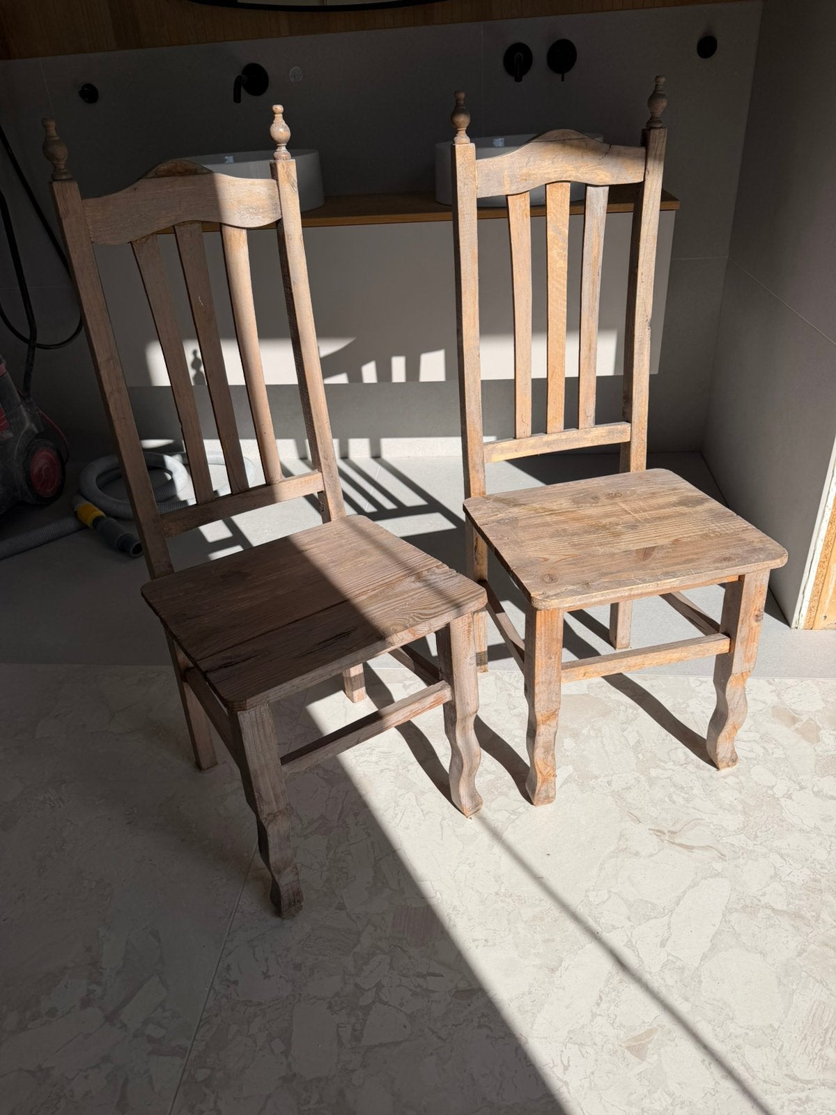 Set brocante vintage stoelen, Ophalen, Gebruikt, Twee, Bruin