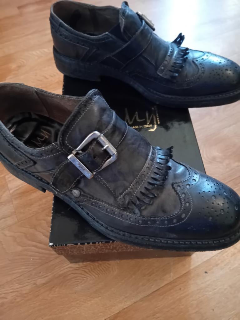 Damy. Exclusieve gespschoenen met franjes - Maat 41 _41,5, Onbekend, Verzenden, Zwart, Gespschoenen