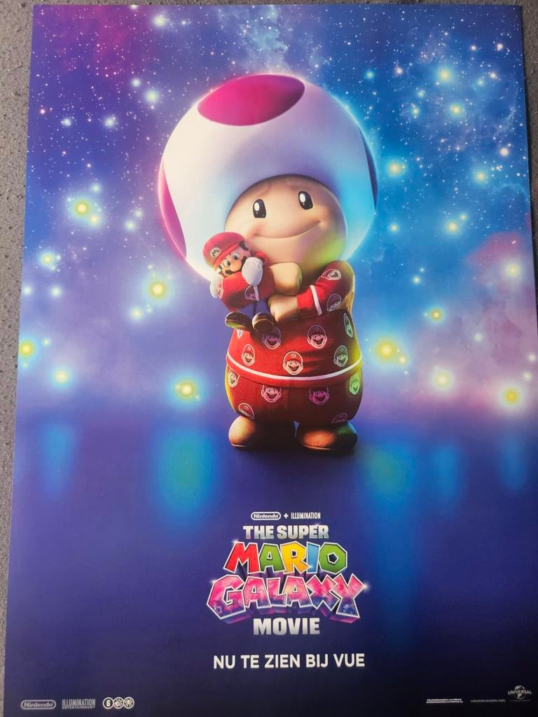 Super Mario Galaxy film poster, Ophalen of Verzenden, A1 t/m A3, Film en Tv