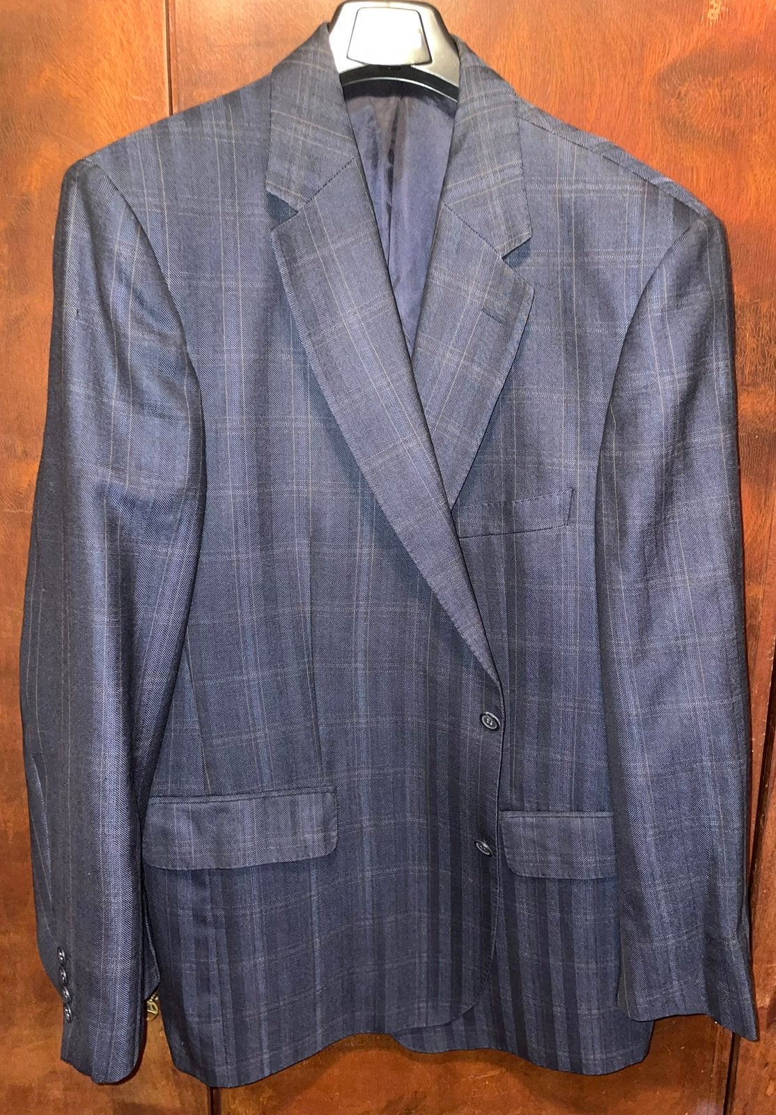 Blauw geruit colbert jasje Eduard Dressler maat 50, Ophalen of Verzenden, Zo goed als nieuw, Maat 48/50 (M), Blauw