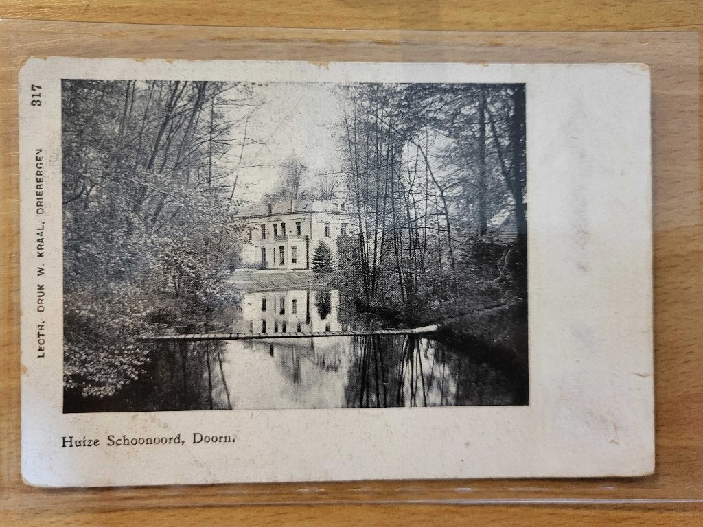 ansicht DOORN huize Schoonoord 1910 PRACHTIG Adressering, Verzamelen, Ophalen of Verzenden, Voor 1920, Utrecht