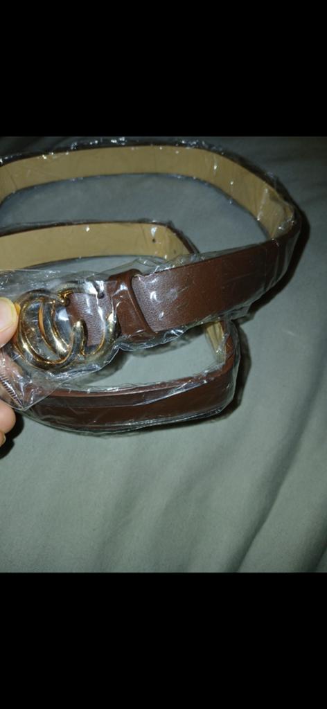 Nieuwe bruine riem met gouden gesp, Ophalen, Nieuw, Bruin