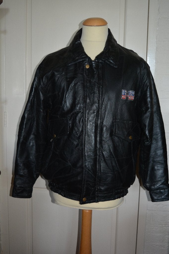 vintage B-15 zwart leren heren vliegjack, maat M, Maat 48/50 (M), B 15 vliegjack, Zwart, Ophalen of Verzenden