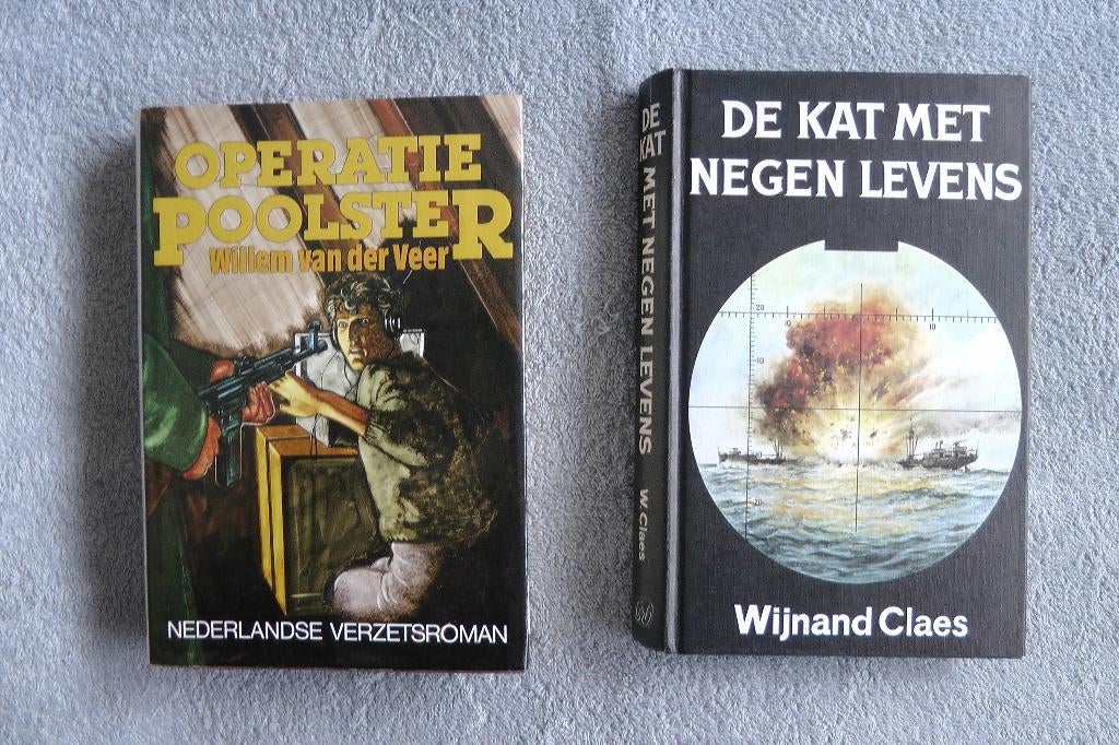 Twee oorlogsboeken Operatie Poolster/De kat met negen levens, Boeken, Oorlog en Militair, Wijnand Claes, Marine, Ophalen of Verzenden