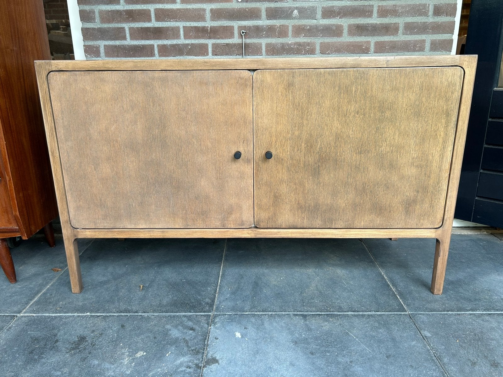 Vintage eiken dressoir jaren '60/'70 - opgeknapt, Huis en Inrichting, Ophalen, Gebruikt, 100 tot 150 cm, Eikenhout