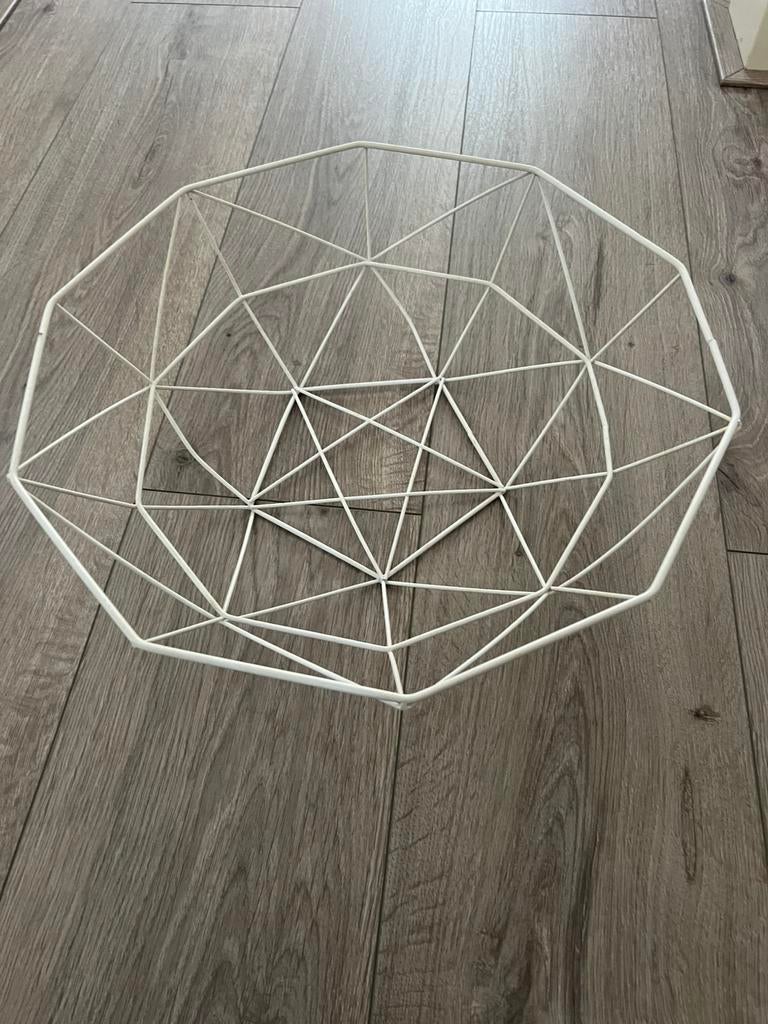 Witte fruit mand, Huis en Inrichting, Woonaccessoires | Schalen en Manden, Overige materialen, Schaal, Rond, Ophalen of Verzenden