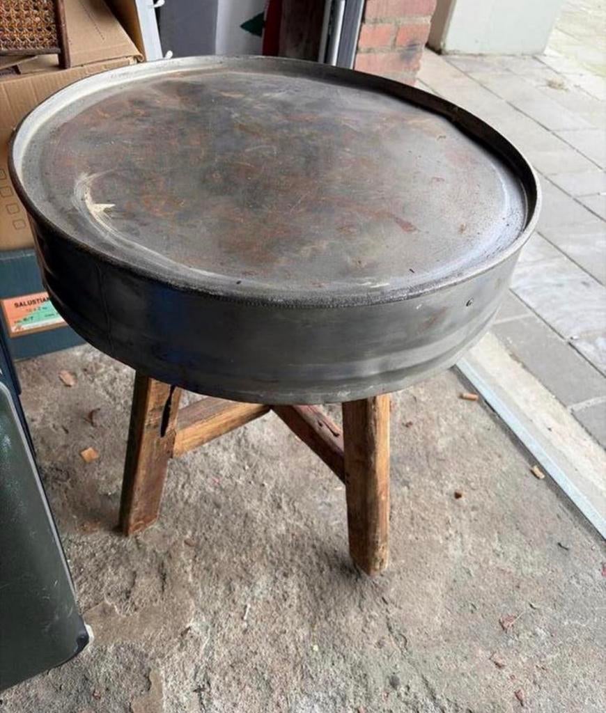 Salontafel bijzettafel, 50 tot 100 cm, Rond, Ophalen of Verzenden, Zo goed als nieuw
