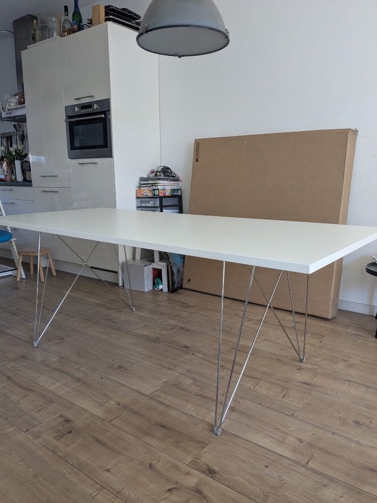 Tafel, Huis en Inrichting, Tafels | Eettafels, Zo goed als nieuw, 50 tot 100 cm, 200 cm of meer, Vijf personen of meer, Rechthoekig