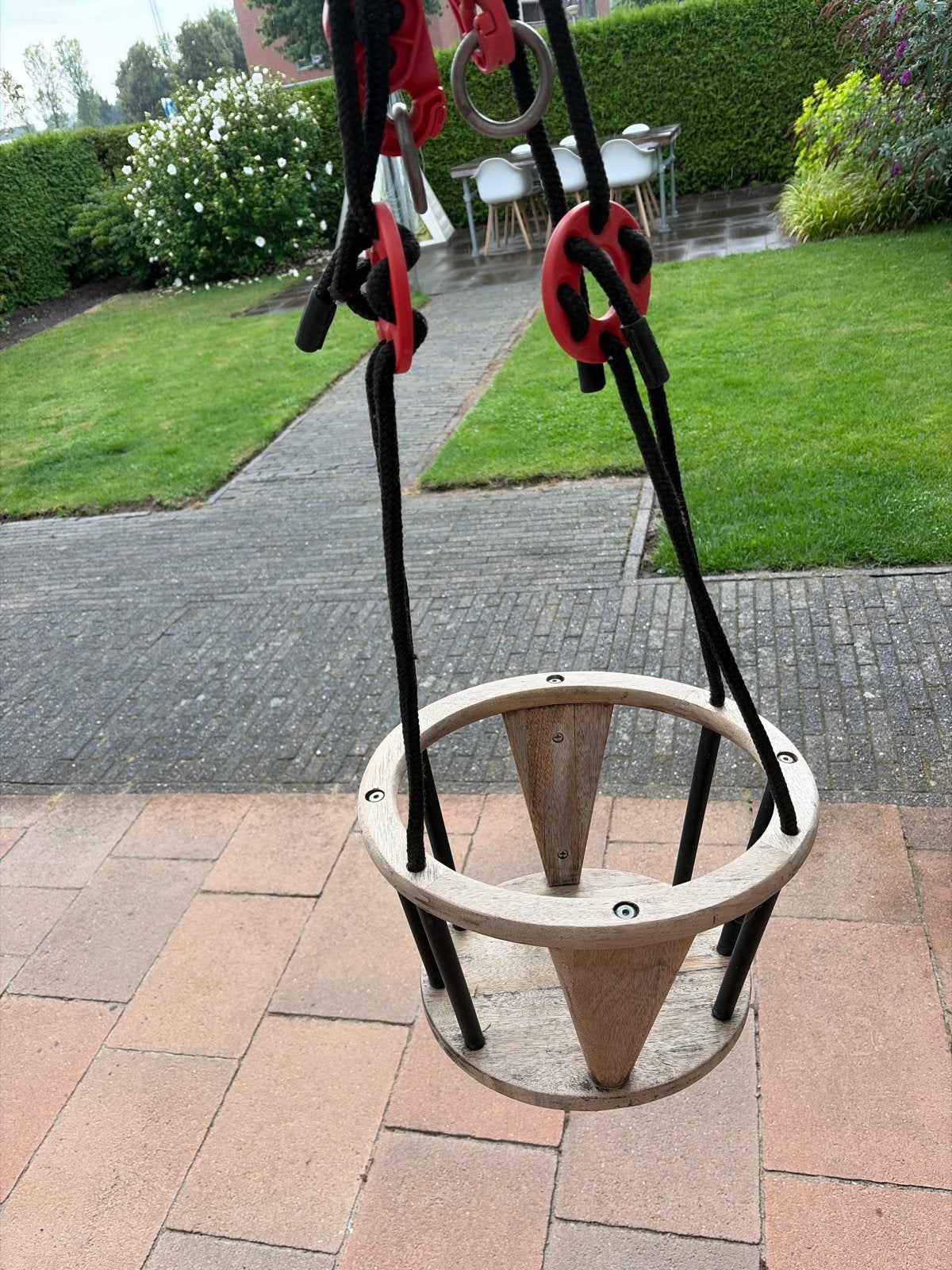 Houten babyschommel voor buiten, Ophalen of Verzenden, Gebruikt, Schommel