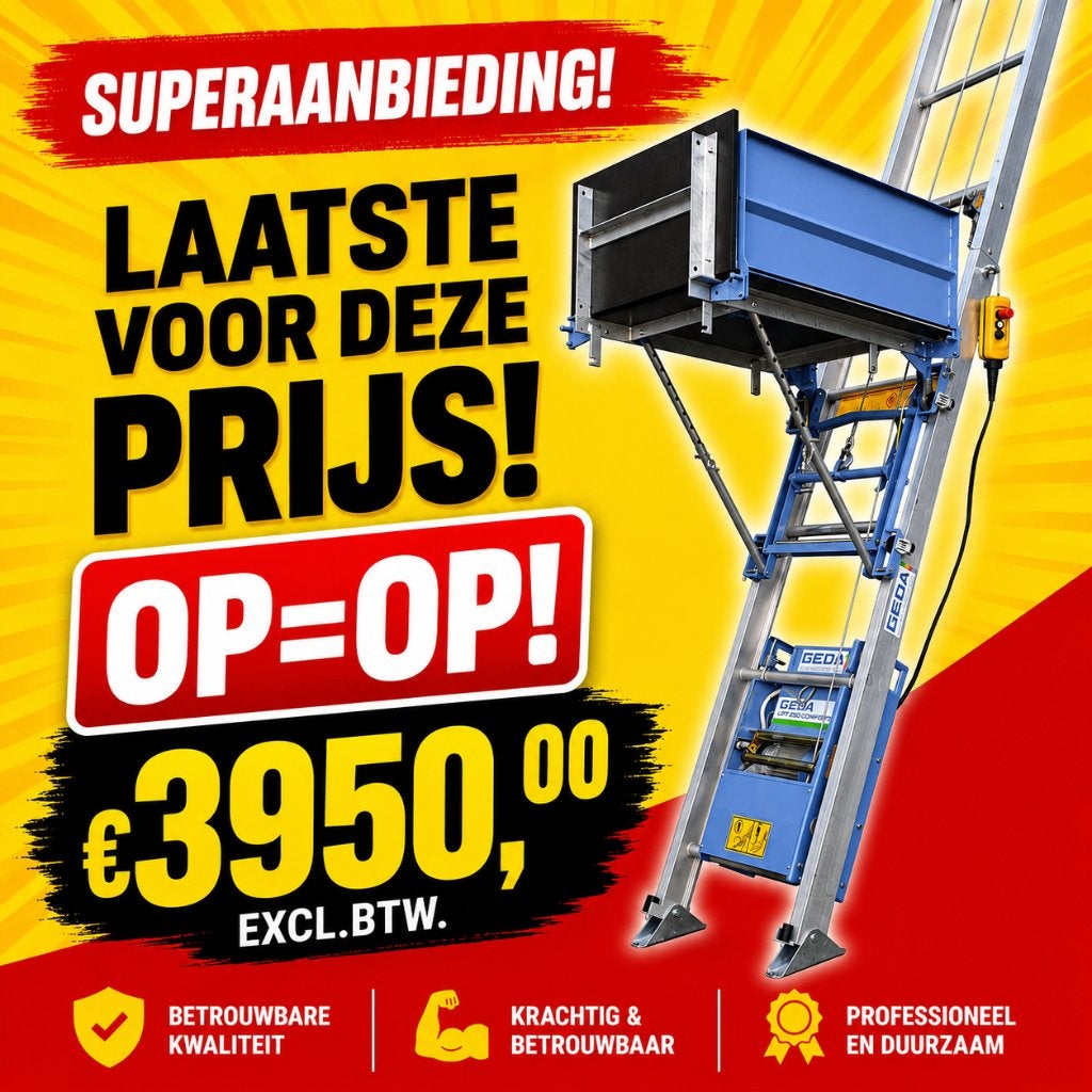 NIEUWE GEDA Ladderlift 11 Meter | SUPERACTIE € 3.995, Ophalen, Nieuw, Bouwlift