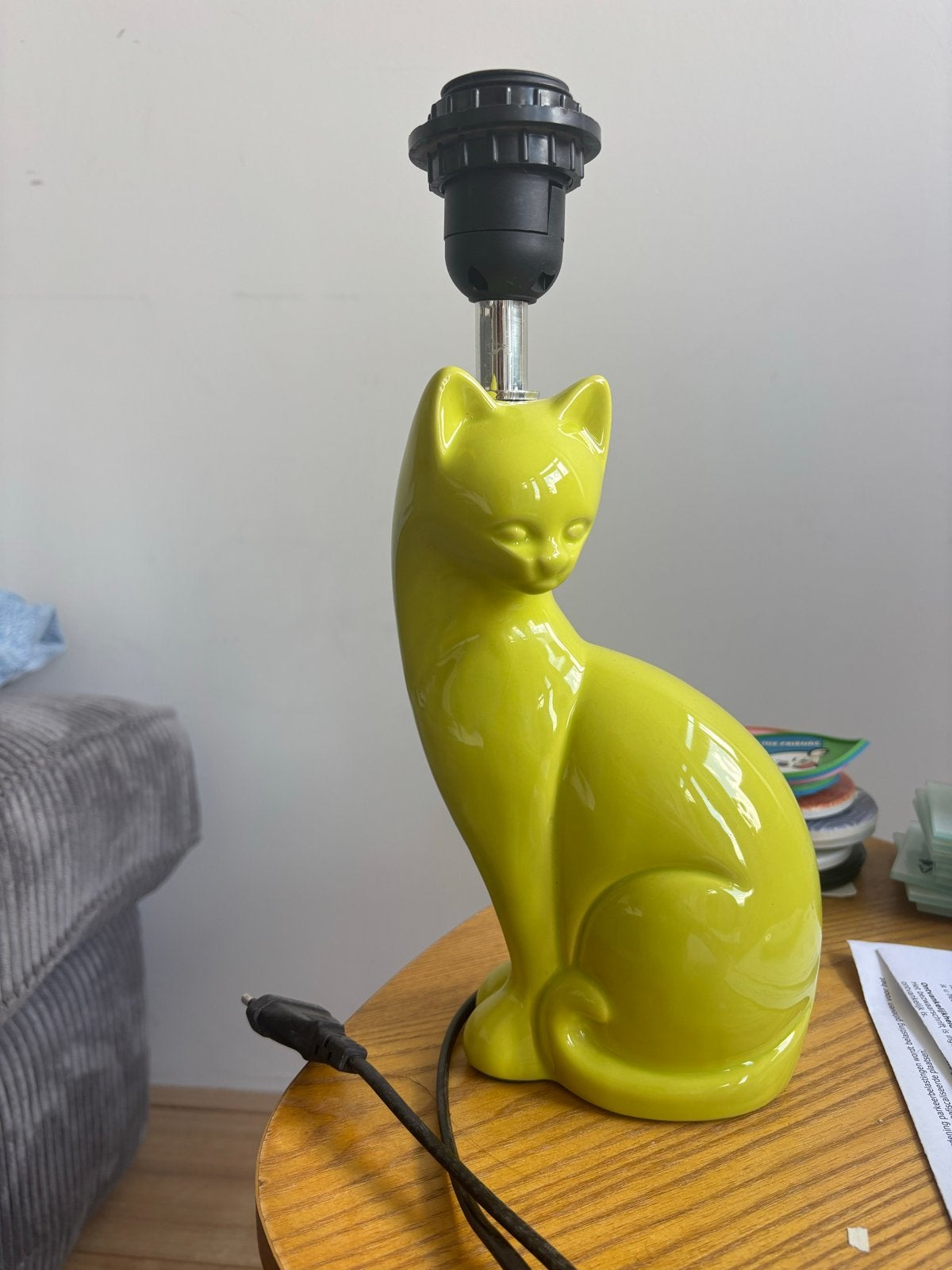 Leuke design kattenlamp - groen, Ophalen, Overige merken, Gebruikt, E27 (groot)