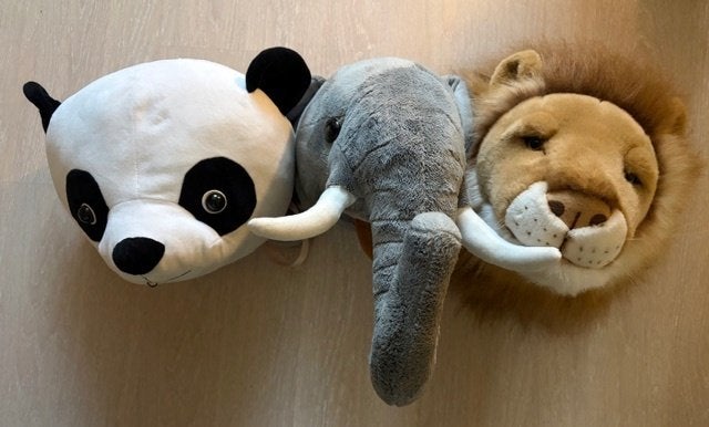 Kinderkamer decoratie Jungle dierenkoppen, Ophalen of Verzenden, Gebruikt, Wasbaar, Wanddecoratie