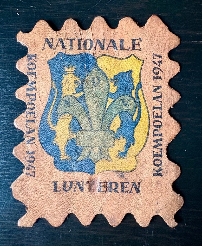 1947 Scouting Koempoelan Lunteren Badge, Ophalen of Verzenden, Gebruikt, Embleem, Speld of Insigne