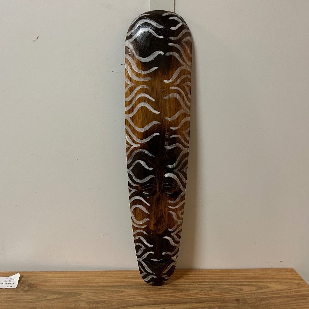 dayak masker – 50 cm - handgemaakt - Nieuw bij TTM Wonen, Hout, Masker, Geschilderd, 50 cm