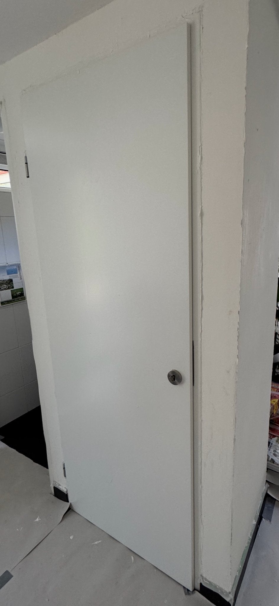 Witte binnendeur met klink, Ophalen, Gebruikt, 80 tot 100 cm, Binnendeur