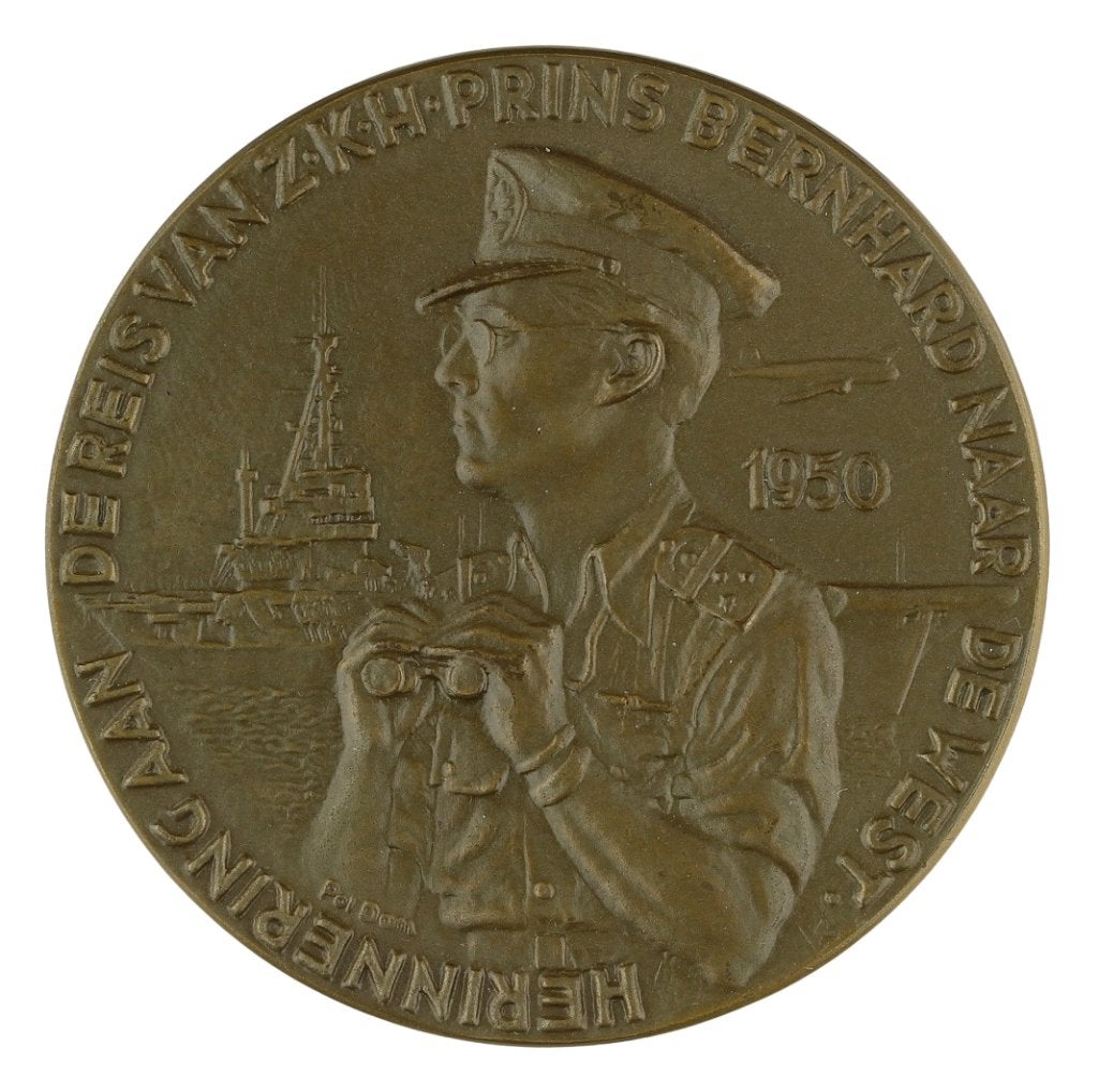 Penningen VPK 1950 Pol Dom : Prins Bernhard naar de West, Verzenden, Brons, Nederland