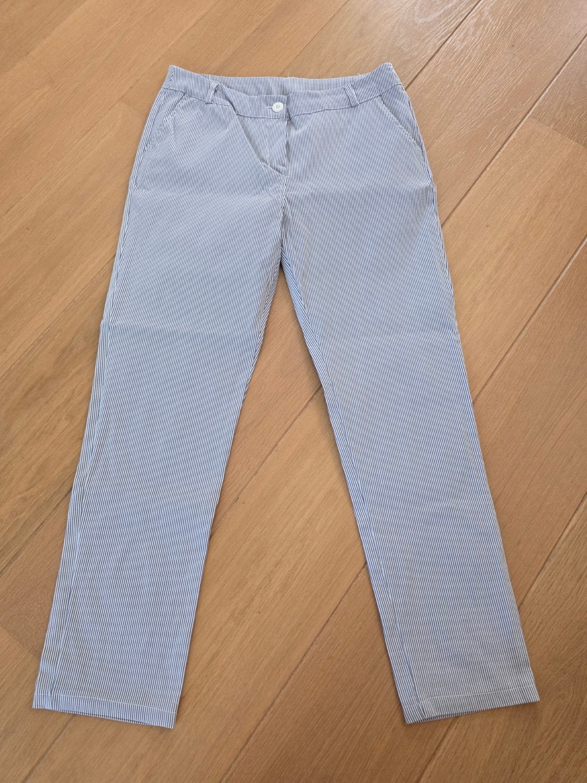 Blauw/ wit gestreepte broek, maat 40, Maat 38/40 (M), Blauw, Nieuw, Ophalen of Verzenden