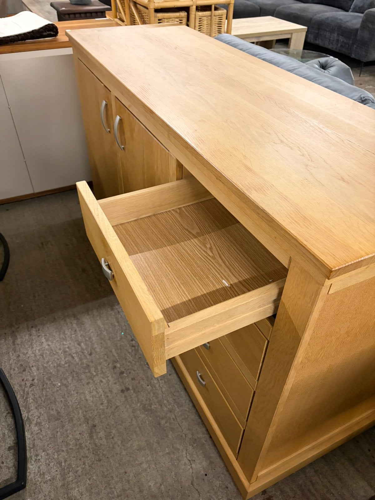 Blank eiken dressoir H94xB152xD59cm, Ophalen, ., Zo goed als nieuw, .