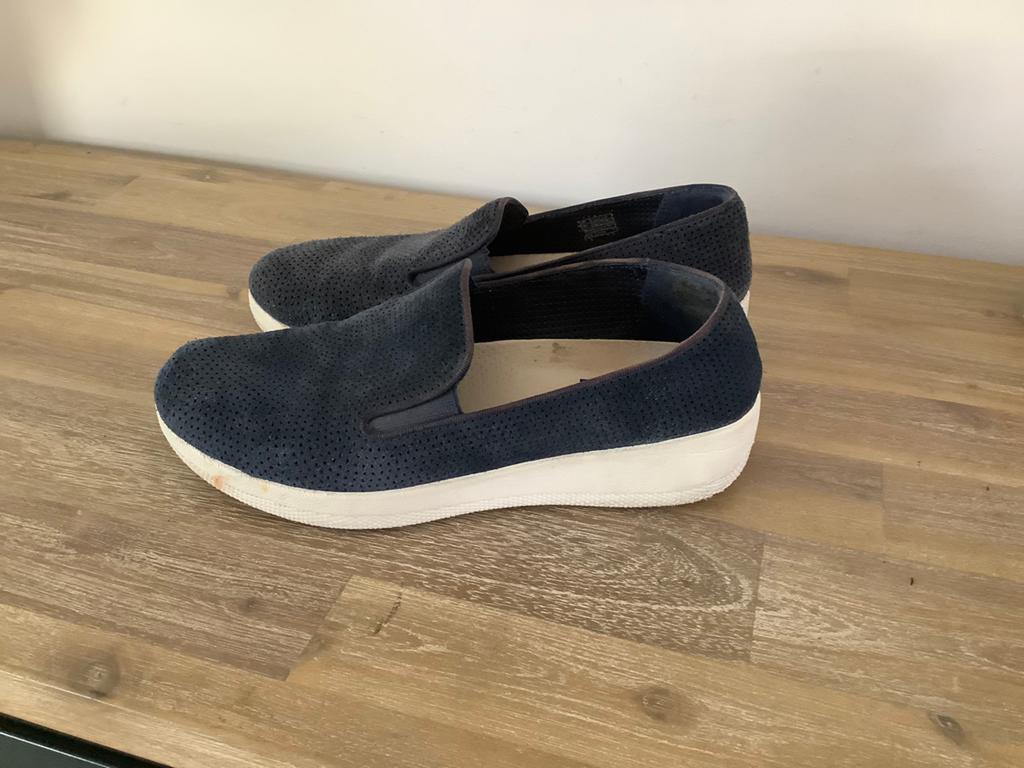 Fitflop instappers maat 37, Kleding | Dames, Schoenen, Blauw, Instappers, Ophalen of Verzenden, Gedragen