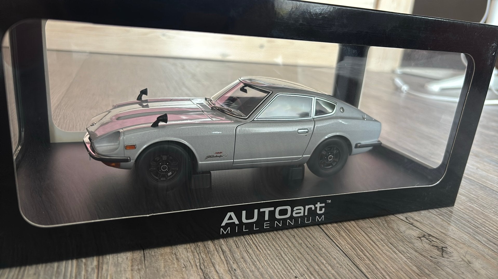 Nissan fairlady z grey autoart 1.18, Ophalen of Verzenden, Autoart, A, A