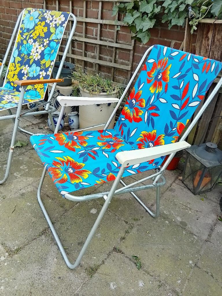 Vintage campingstoel jaren 70 retro stoel, Ophalen of Verzenden, Zo goed als nieuw, Campingstoel