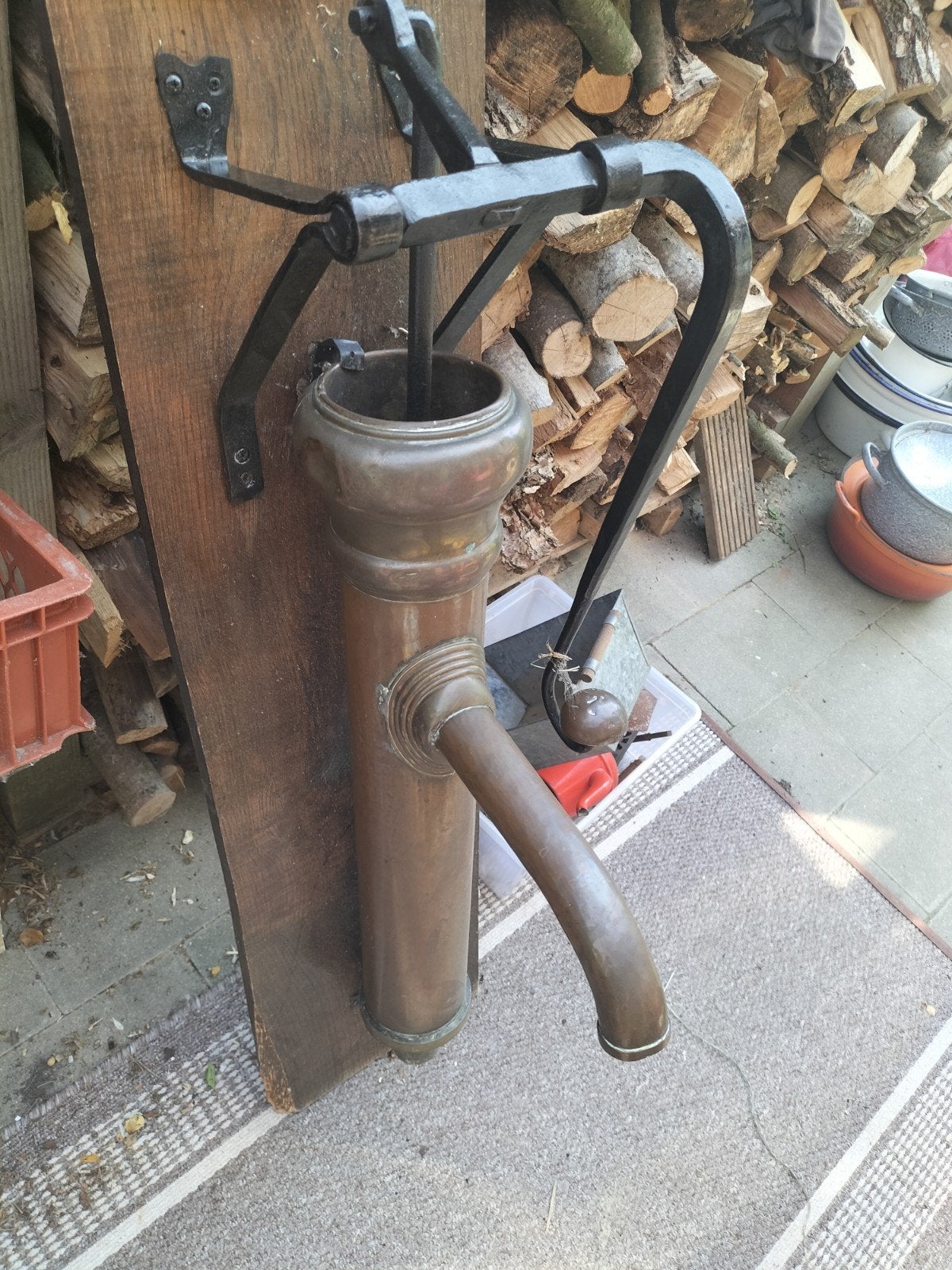 Antieke koperen waterpomp - Decoratief, Ophalen of Verzenden