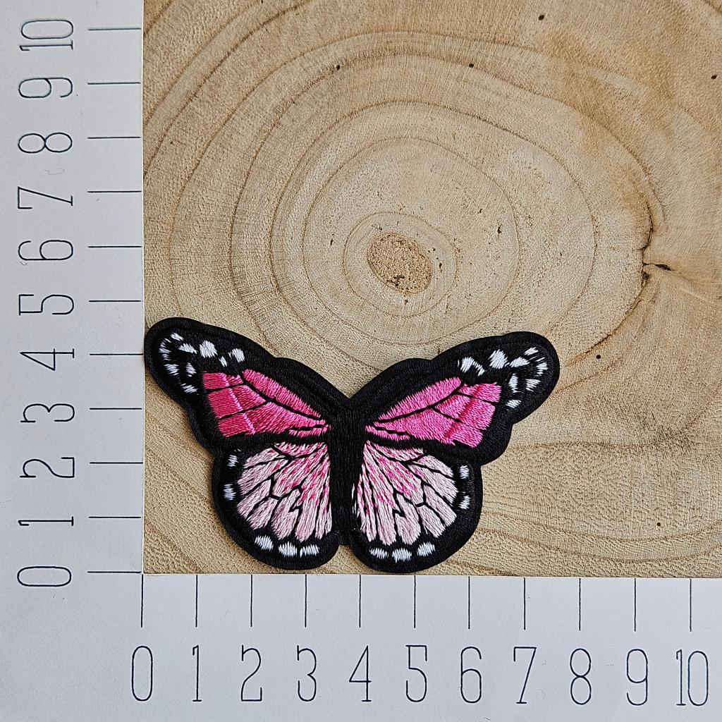 Strijk embleem applicatie Patch Vlinder licht roze, D, Nieuw, Ophalen of Verzenden, D