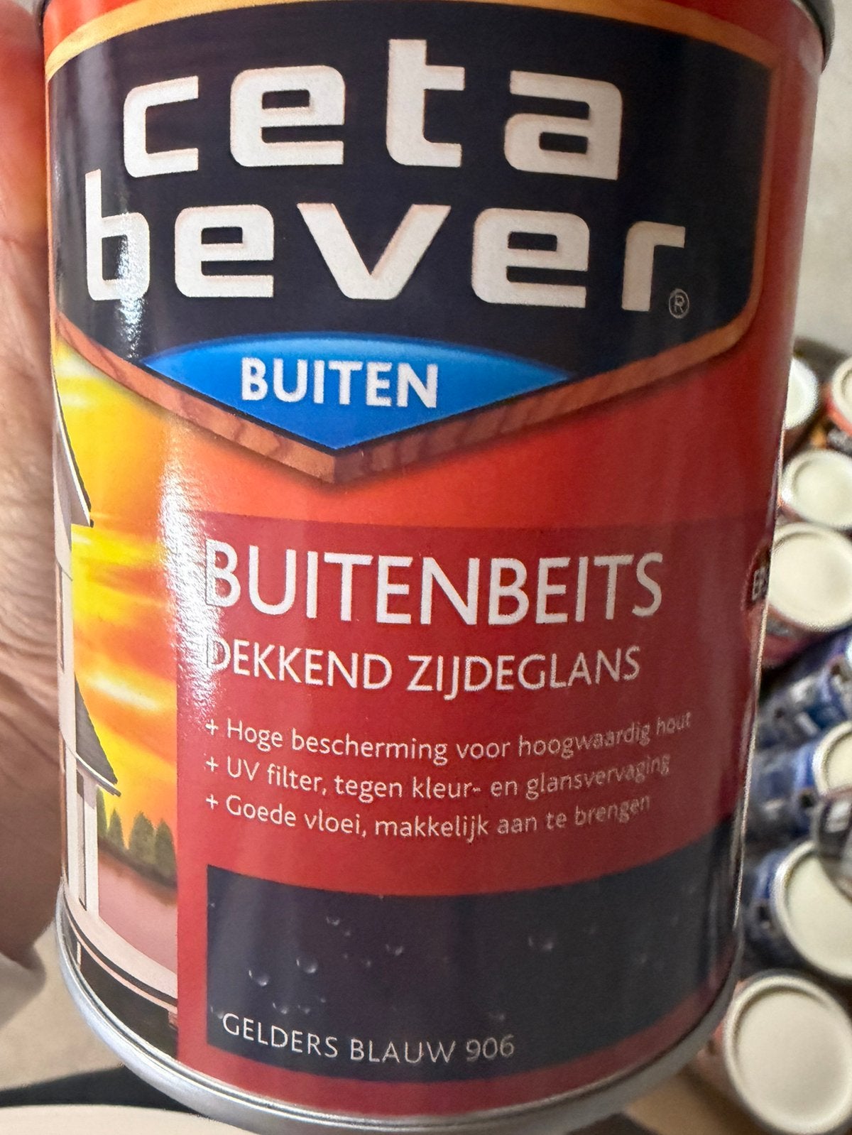 Cetabever dekkende beits gelders blauw 0,75liter, Ophalen of Verzenden, Nieuw