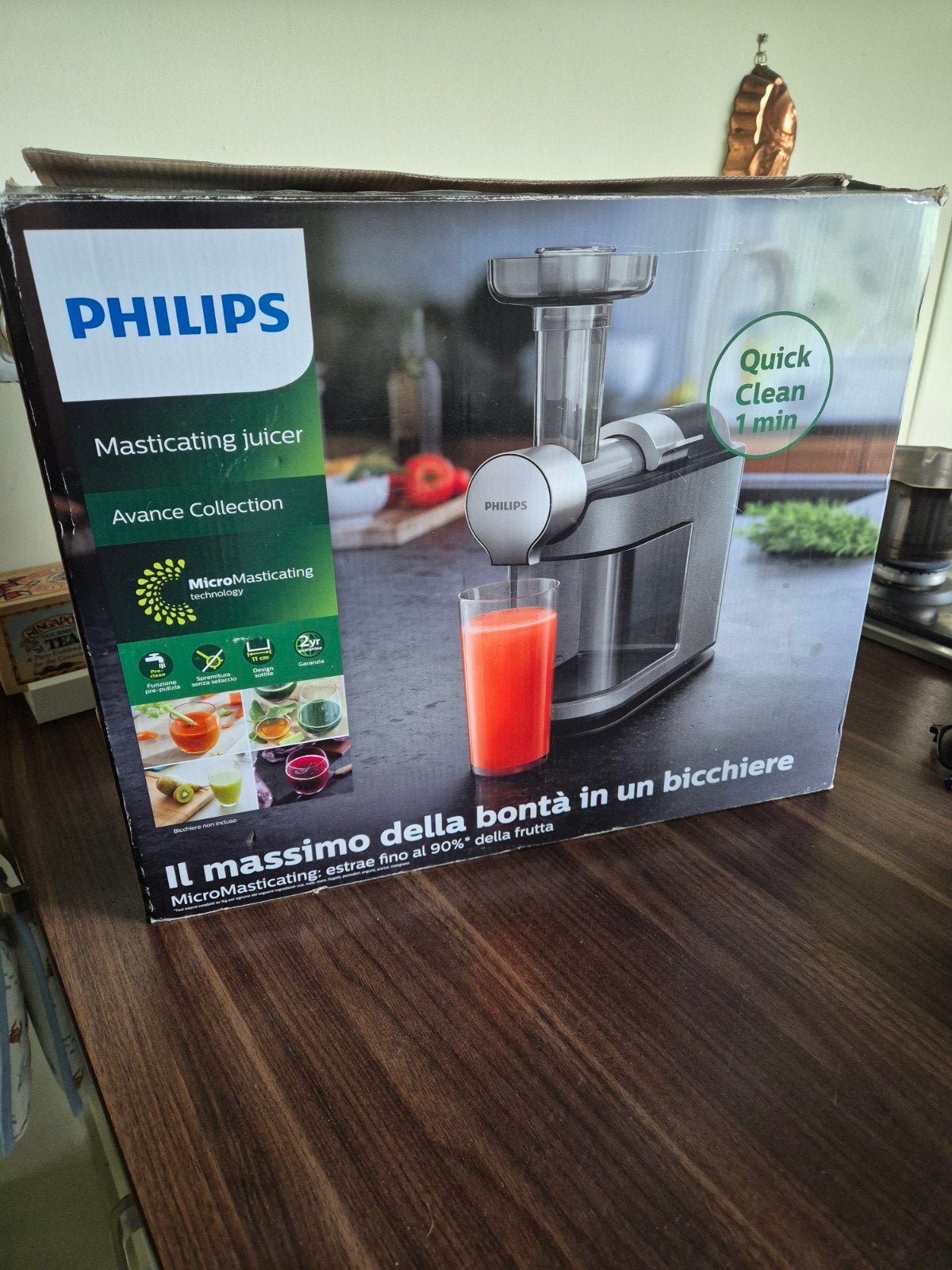 Philips Avance Slowjuicer HR1897 | Compleet in doos + 2 filt, Ophalen of Verzenden, Zo goed als nieuw, Slowjuicer