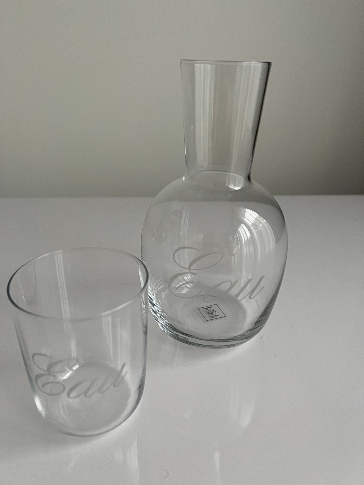 Rivièra Maison karaf en glas set 'Eau', Met patroon/structuur, Transparant, Ophalen of Verzenden, Glas